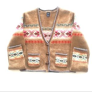 GAP CARDIGAN SWEATER WITH AZTEC PATTERN SZ S
